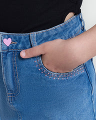 OVS Medium Blue Denim Skirt For Girls Blue / 9-10 Y