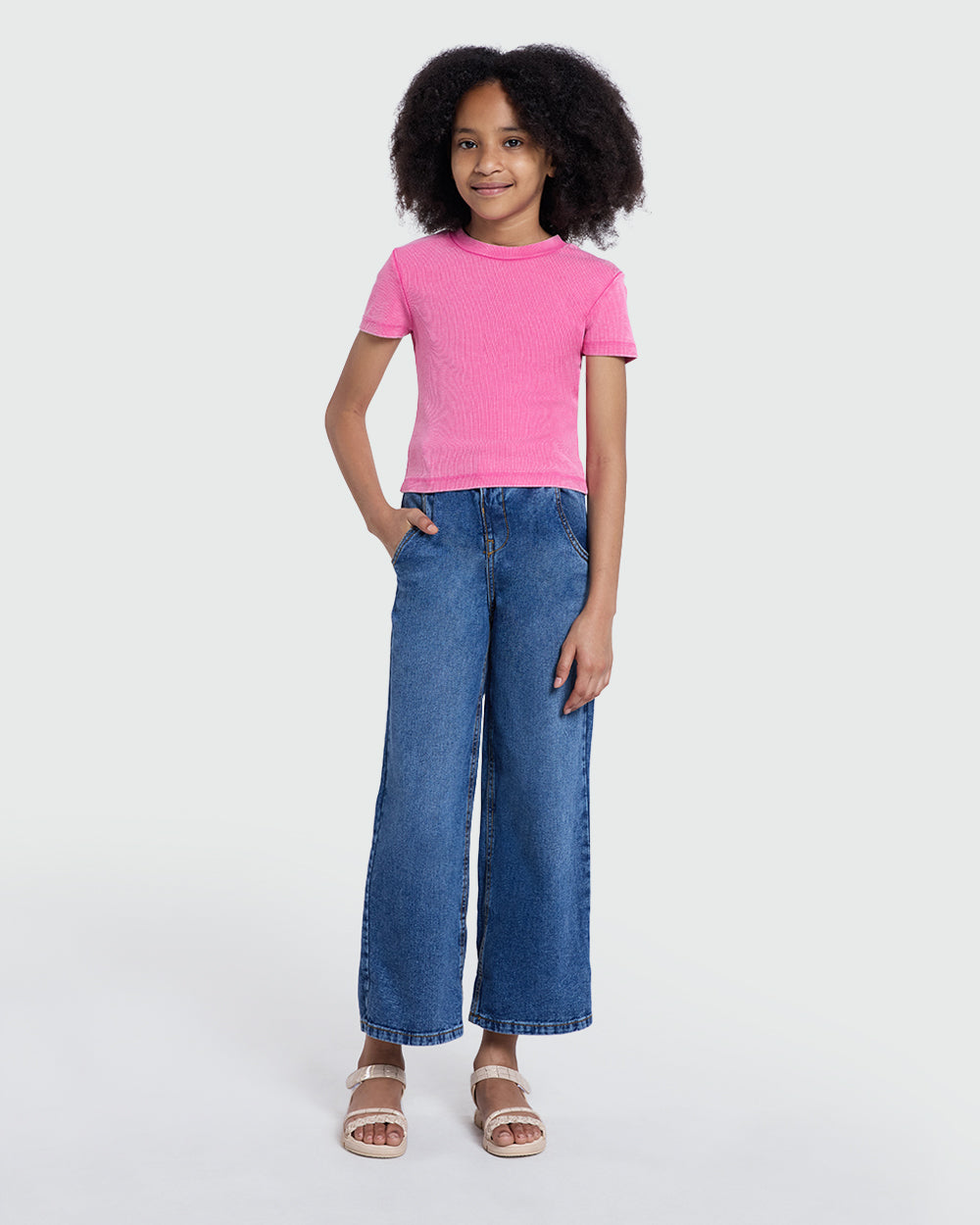 Ribbed Tee For Girls In Ibis Rose – By OVS Pink / 10-11 Y