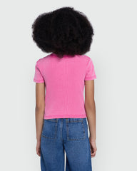 Ribbed Tee For Girls In Ibis Rose – By OVS Pink / 10-11 Y