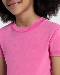 Ribbed Tee For Girls In Ibis Rose – By OVS Pink / 10-11 Y