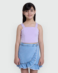 Lavender Sleeveless Top By OVS For Girls Violet / 10-11 Y