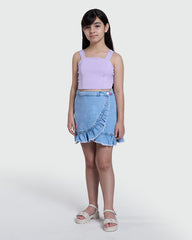 Lavender Sleeveless Top By OVS For Girls Violet / 10-11 Y