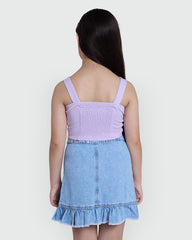 Lavender Sleeveless Top By OVS For Girls Violet / 10-11 Y