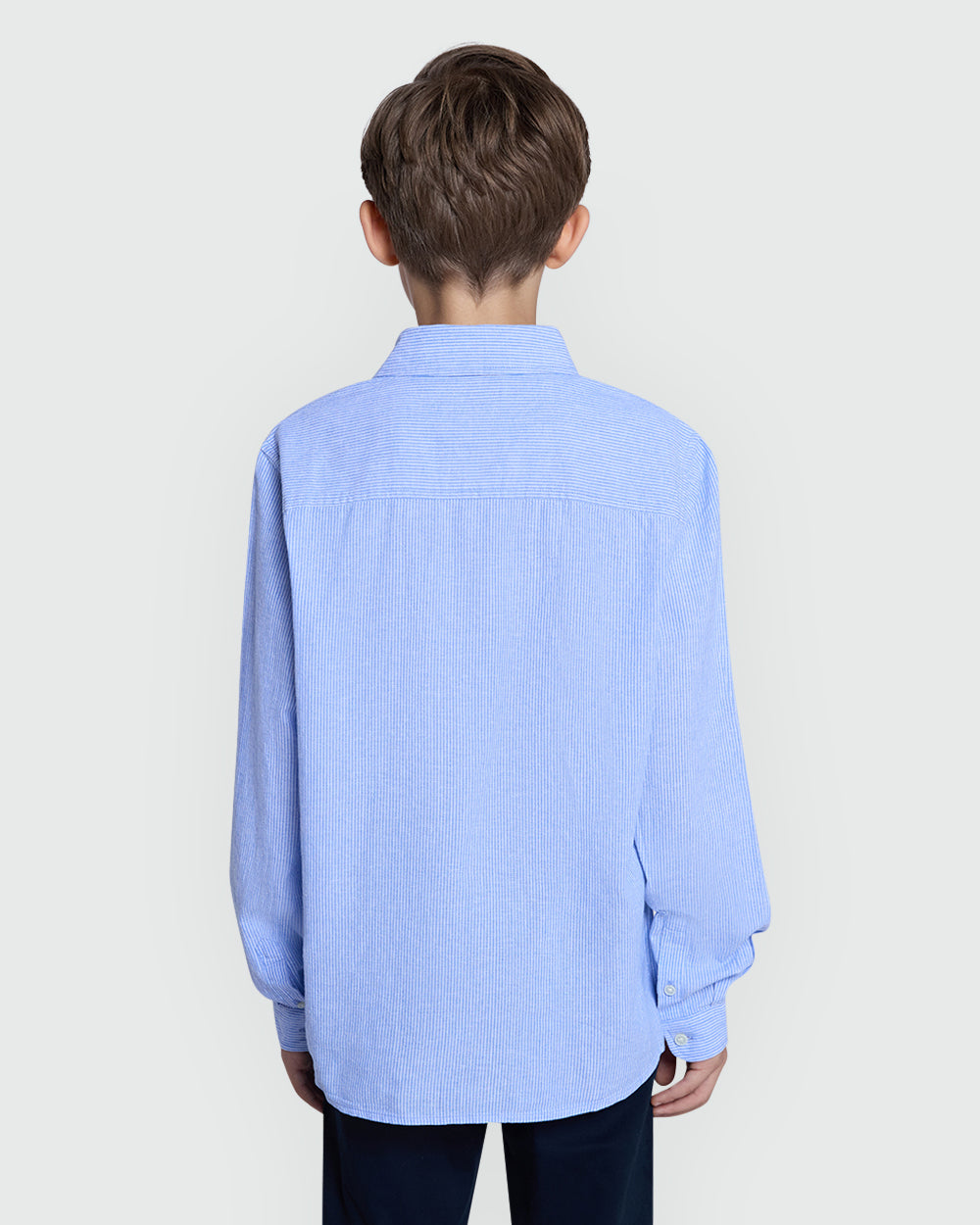 OVS STRIPED SHIRT FOR BOYS BLUE & WHITE LT BLUE-STRIPED WHITE / 11