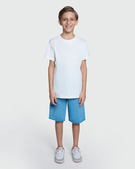 White Cotton Short Sleeve T-Shirt For Children BLANC DE BLANC / 9-10 Years