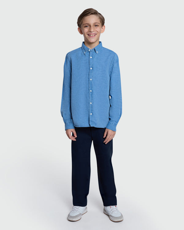 OVS Light Blue L/S Shirt For Boys Azure / 9-10 Y