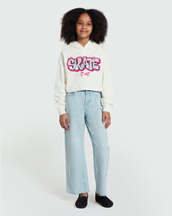 OVS Marshmallow Hooded Sweatshirt For Girls White / 10-11 Y
