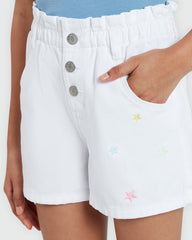 Girls’ White Paperbag Shorts By OVS White / 9-10 Y