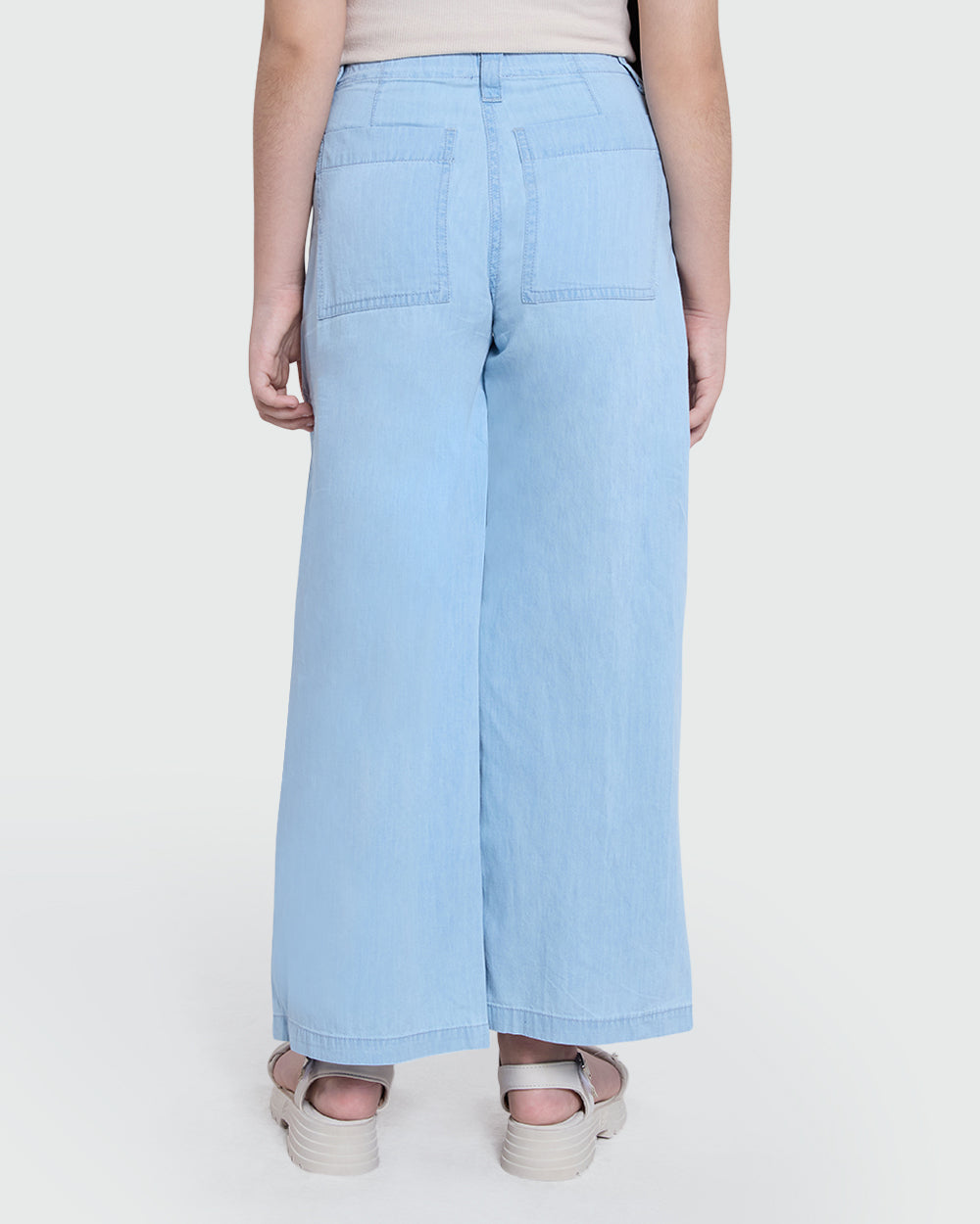OVS Light Blue Chambray Pants – Girls Azure / 10-11 Y