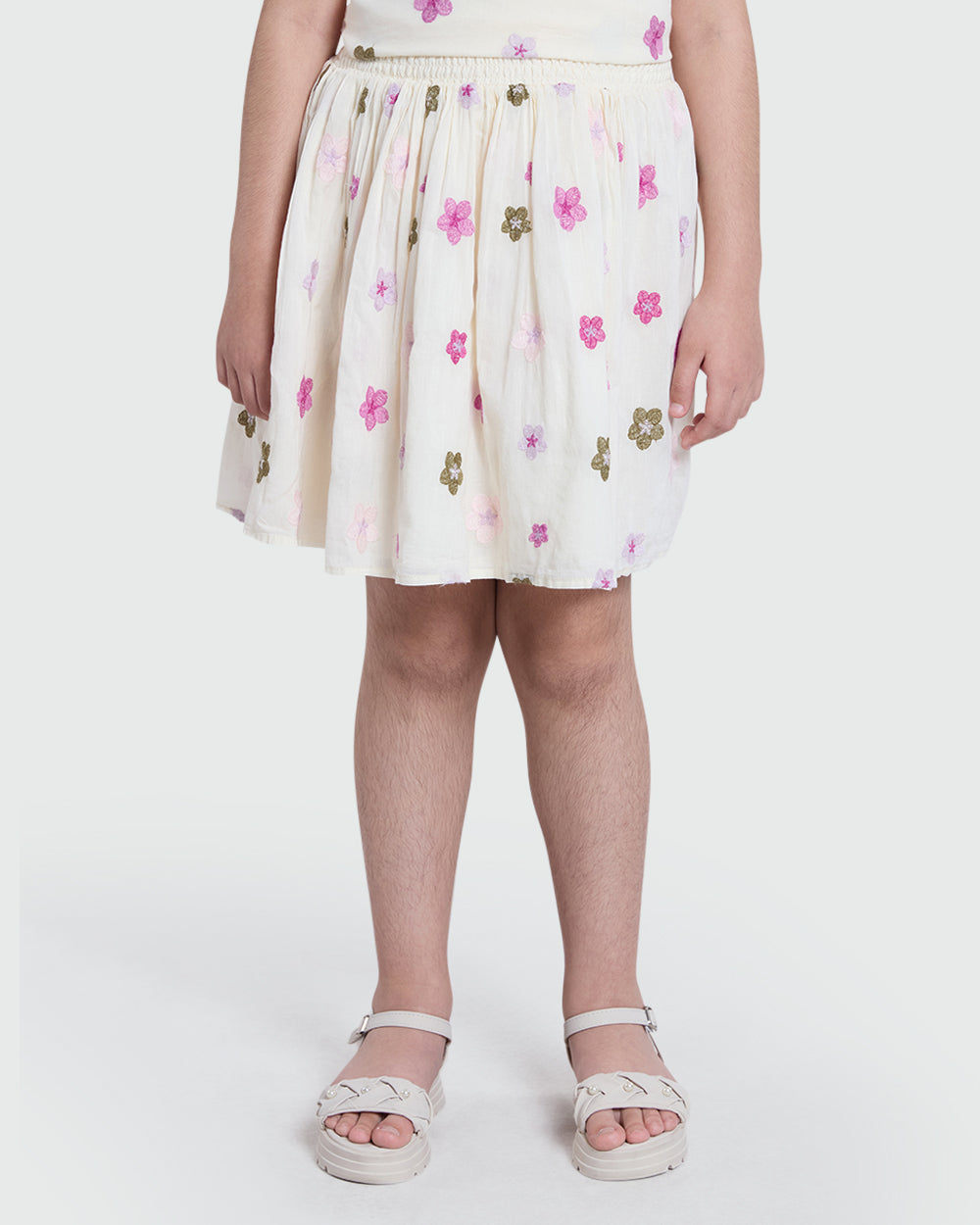 OVS Embroidered Shorts In Gardenia White White / 9-10 Y