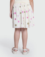OVS Embroidered Shorts In Gardenia White White / 9-10 Y
