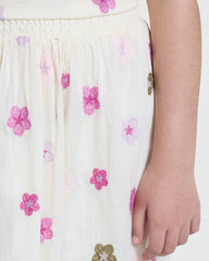 OVS Embroidered Shorts In Gardenia White White / 9-10 Y