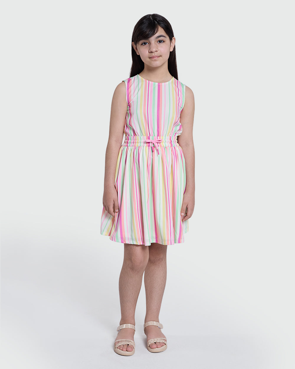 OVS Multicolour Striped Dress For Girls Multicolour Striped / 9-10 Y