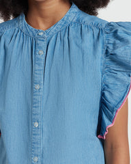 Light Blue Denim Blouse – OVS Girls’ Pick Azure / 9-10 Y
