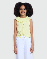 OVS Yellow Tank Top With Embroidery For Girls Yellow / 9-10 Y