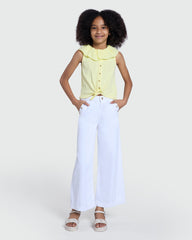 OVS Yellow Tank Top With Embroidery For Girls Yellow / 9-10 Y