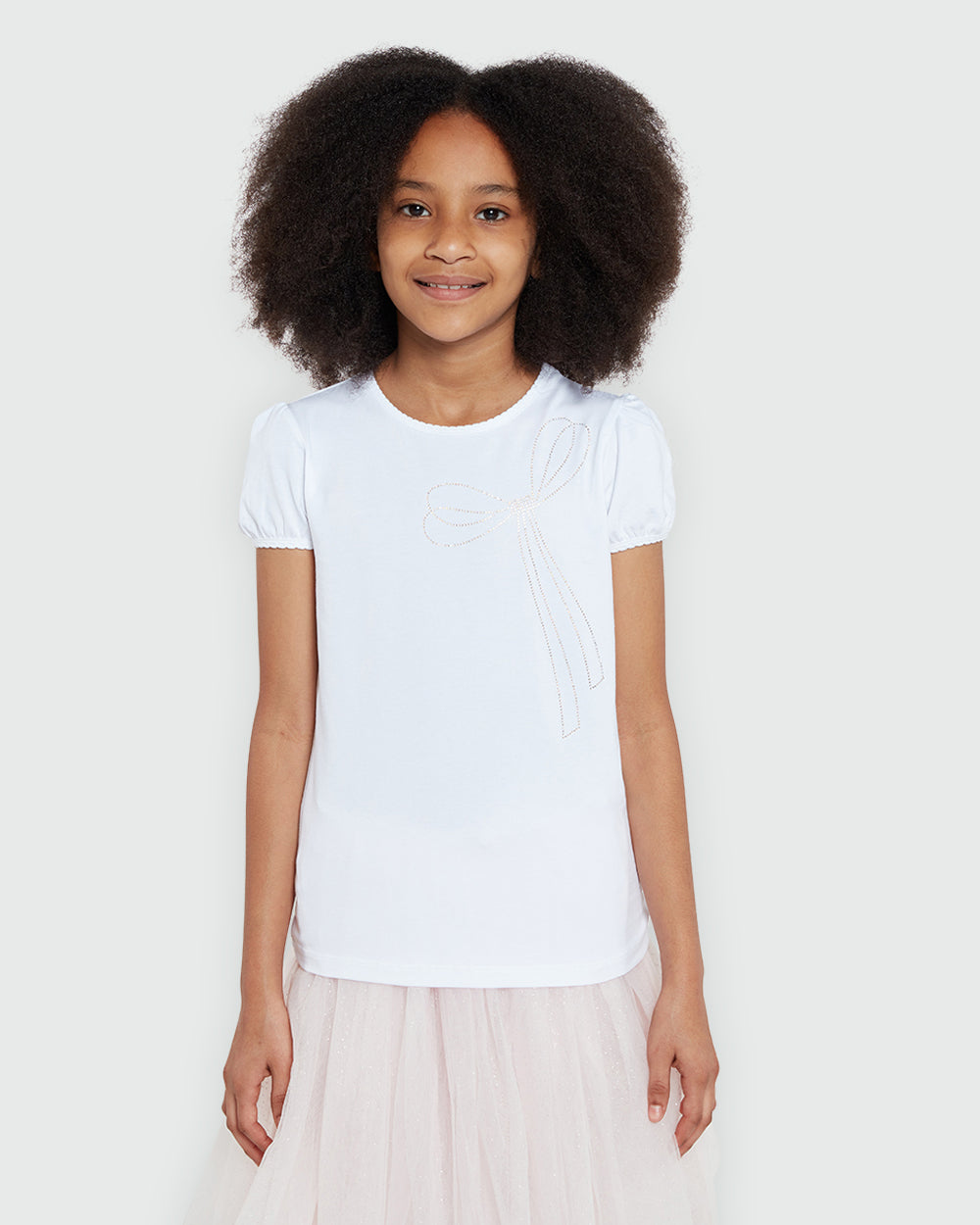 White Short Sleeve Tee With Sparkle By OVS White / 9-10 Y