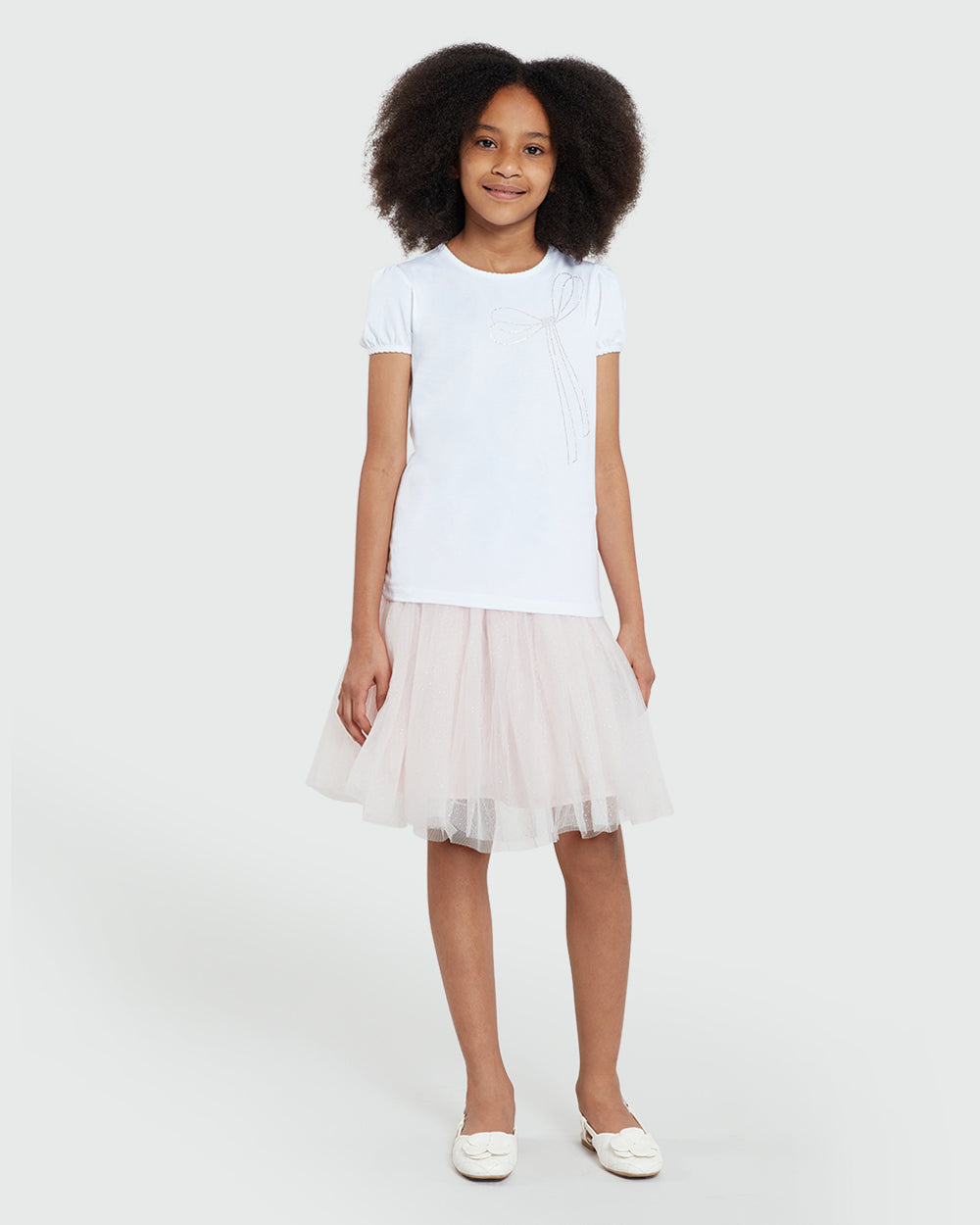 White Short Sleeve Tee With Sparkle By OVS White / 9-10 Y
