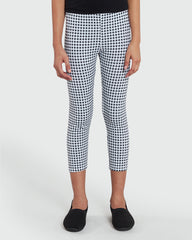 Black/White Checked 3/4 Leggings By OVS Black/White Check / 9-10 Y