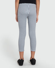 Black/White Checked 3/4 Leggings By OVS Black/White Check / 9-10 Y