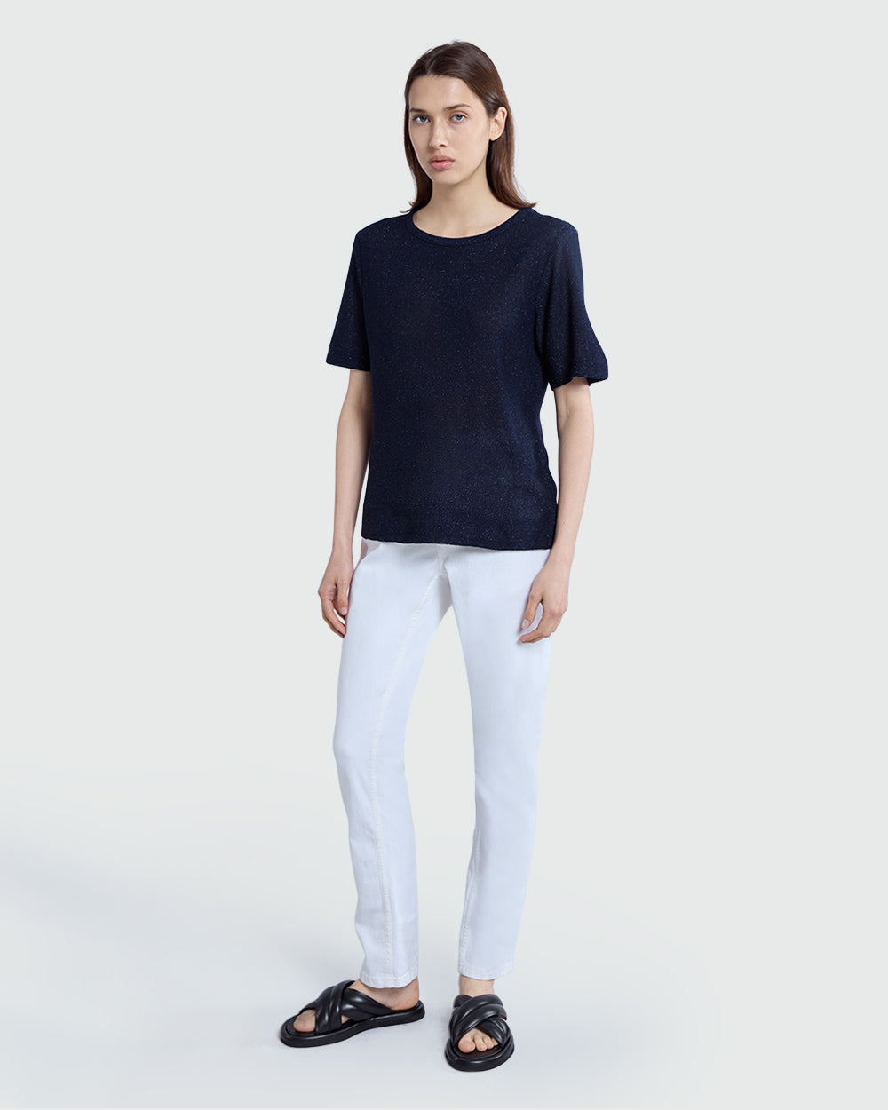 OVS Navy Blue Lurex Top Blue / M