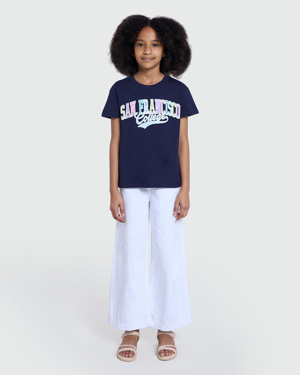 Girls’ Maritime Blue Printed Tee – OVS Style Blue / 10-11 Y