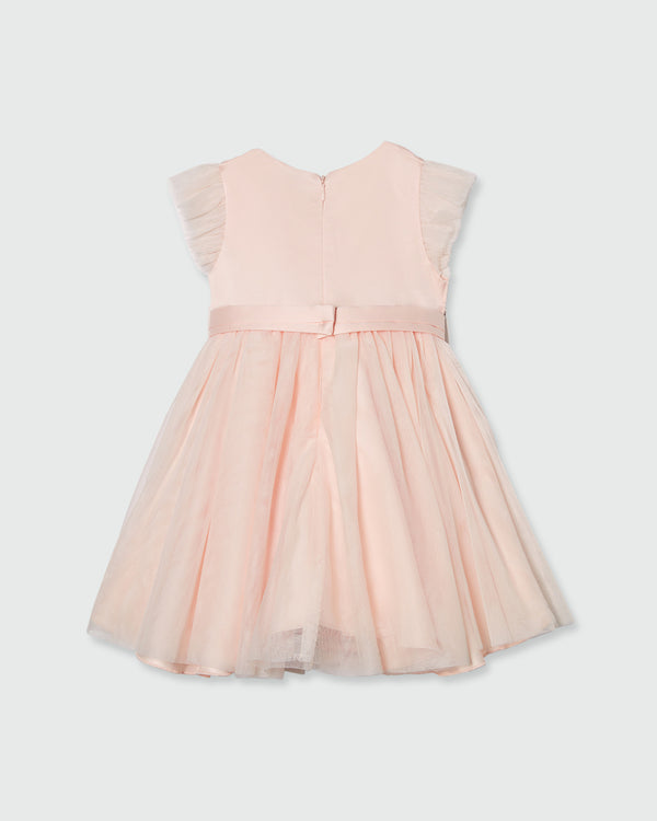 Tulle Dress With Floral Application LIGHT PINK / 24-30 Months