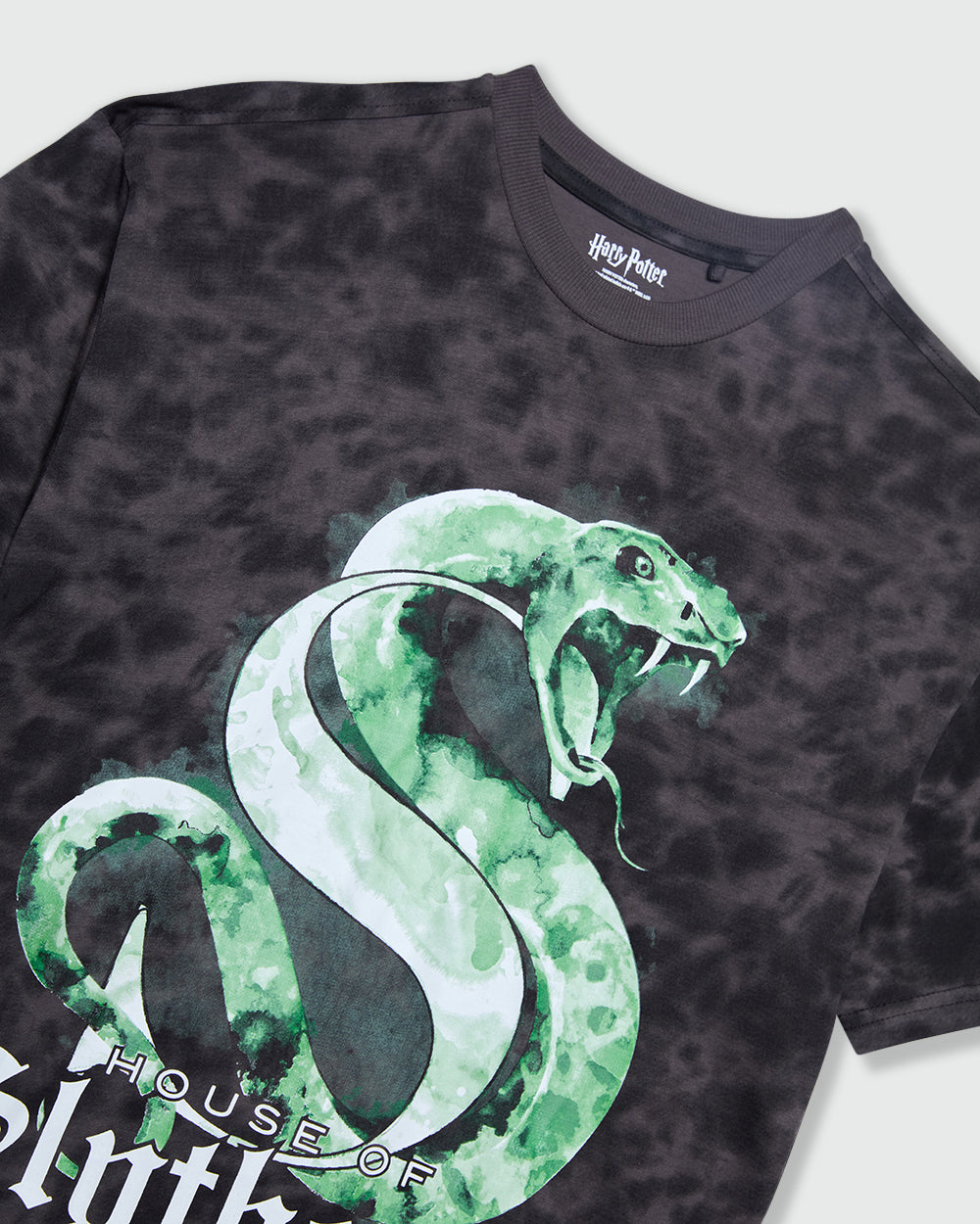 Tie-Dye Cotton T-Shirt With Harry Potter Print GUNMETAL / 13 Years