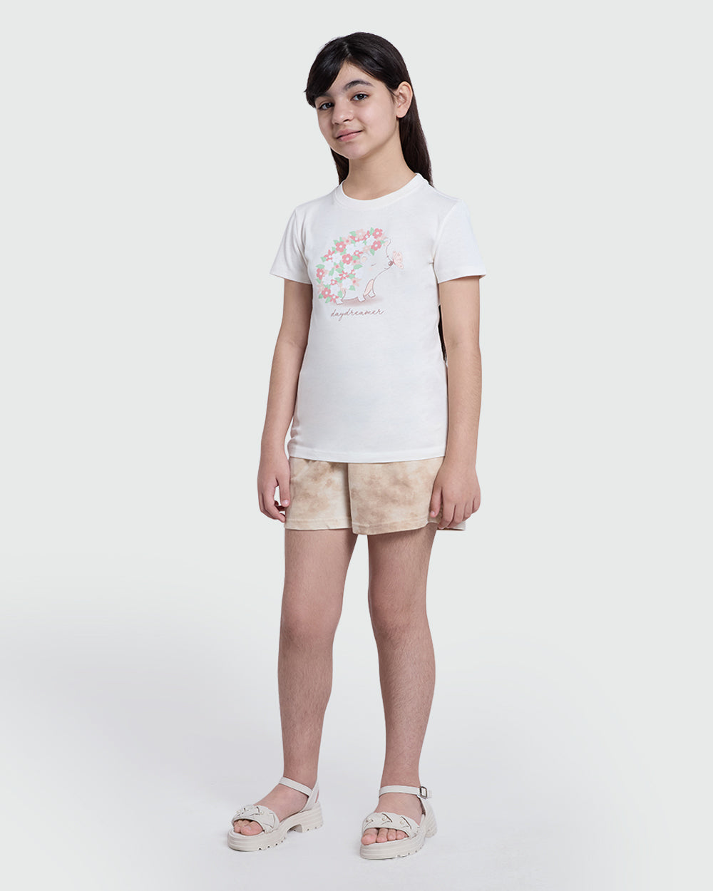 OVS Girls’ Aop Shorts – Perfectly Pale Grey / 10-11 Y