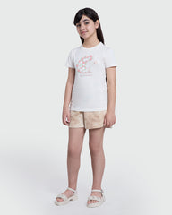 OVS Girls’ Aop Shorts – Perfectly Pale Grey / 10-11 Y