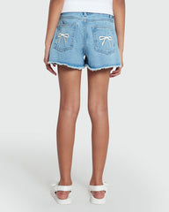 Medium Blue Bow Shorts For Girls By OVS Blue / 10-11 Y