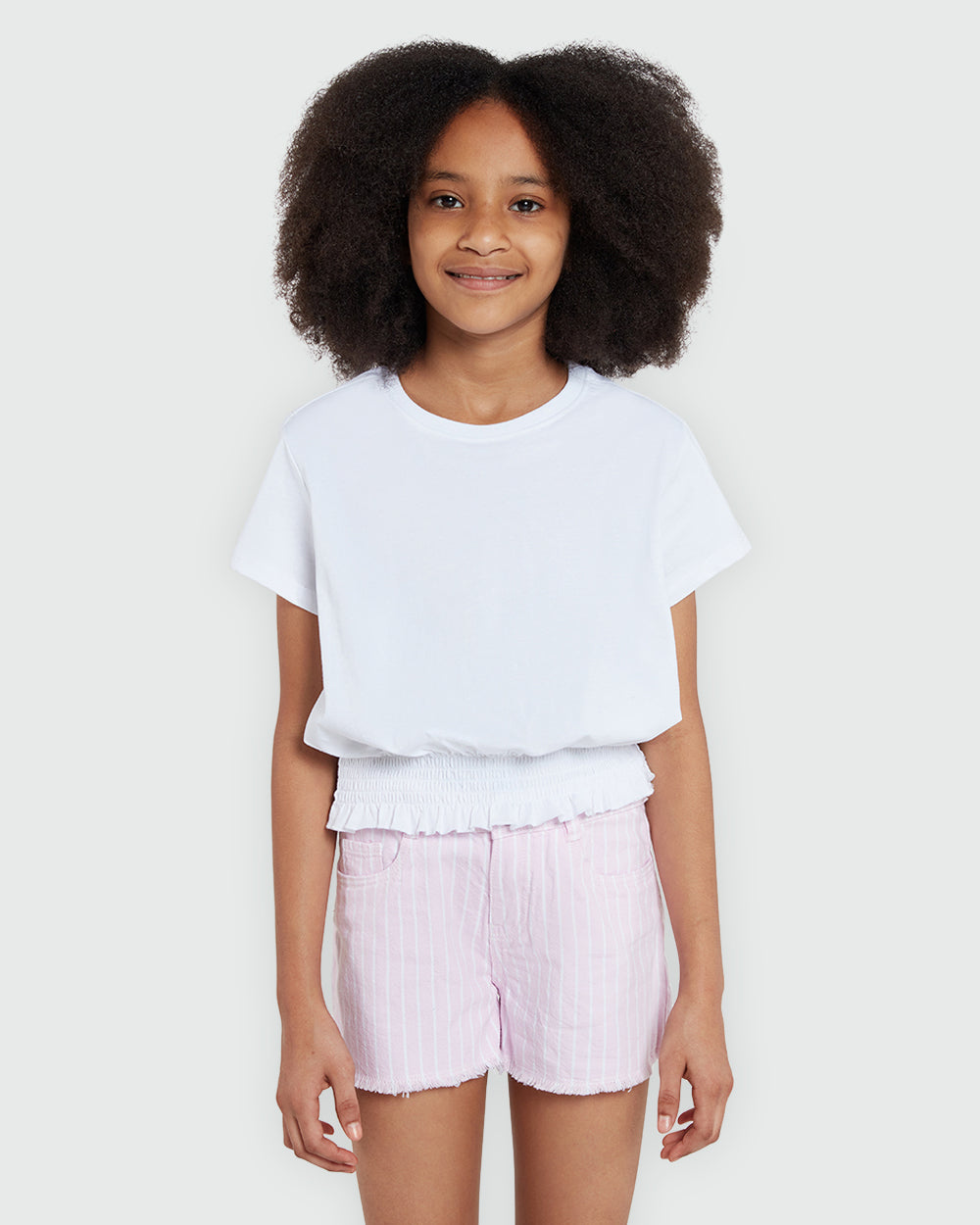 OVS Girls' Basic White Tee – Brilliant Finish White / 10-11 Y