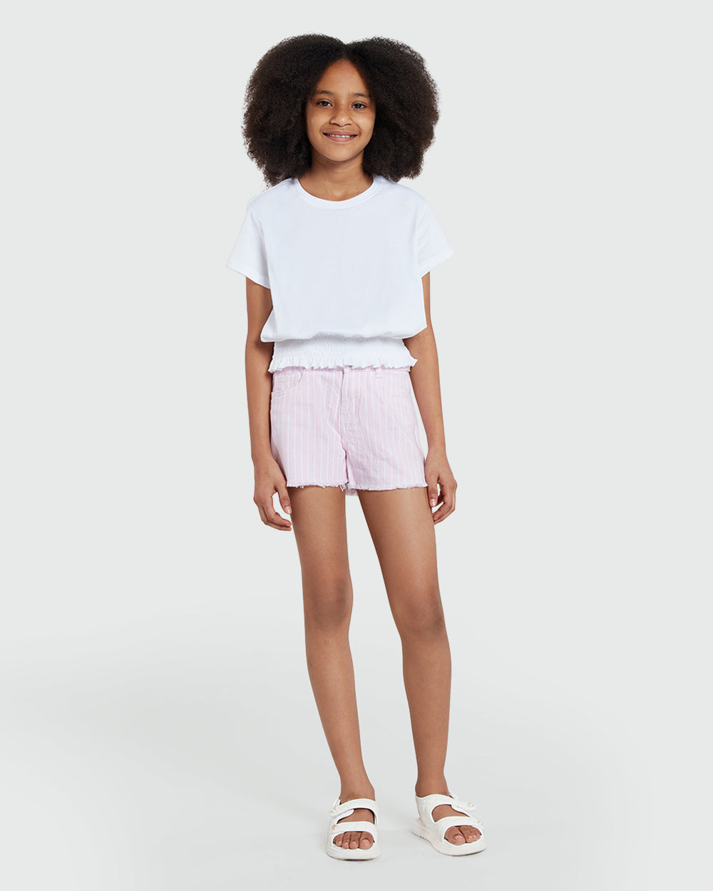OVS Girls' Basic White Tee – Brilliant Finish White / 10-11 Y