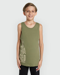 OVS Sleeveless Tank For Boys – Olivine Green Green / 11 Y