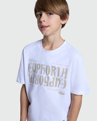 OVS White Graphic Tee For Boys – Modern Fit White / 11 Y