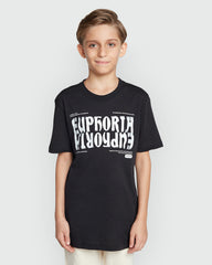 OVS Black Modern Tee For Boys – Caviar Black Black / 11 Y