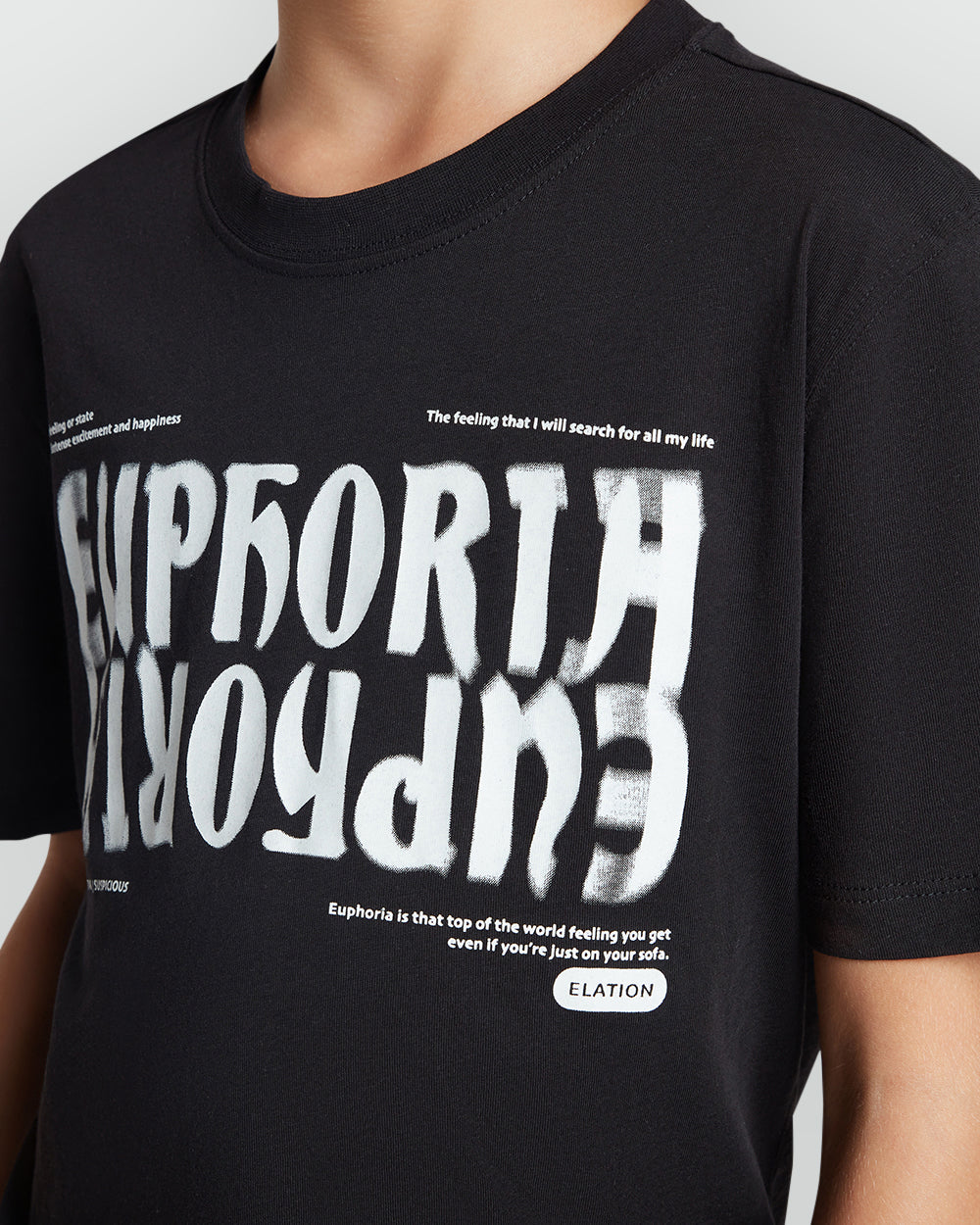 OVS Black Modern Tee For Boys – Caviar Black Black / 11 Y