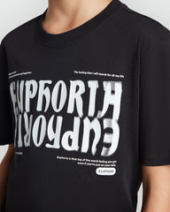 OVS Black Modern Tee For Boys – Caviar Black Black / 11 Y