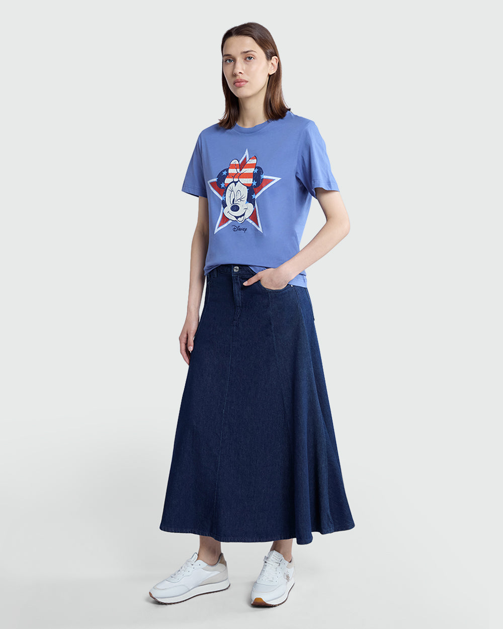 Minnie Print Tee In Blue Indigo By OVS Violet / M