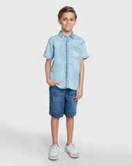 OVS Kids' Patched Joggers In Medium Blue Blue / 11 Y