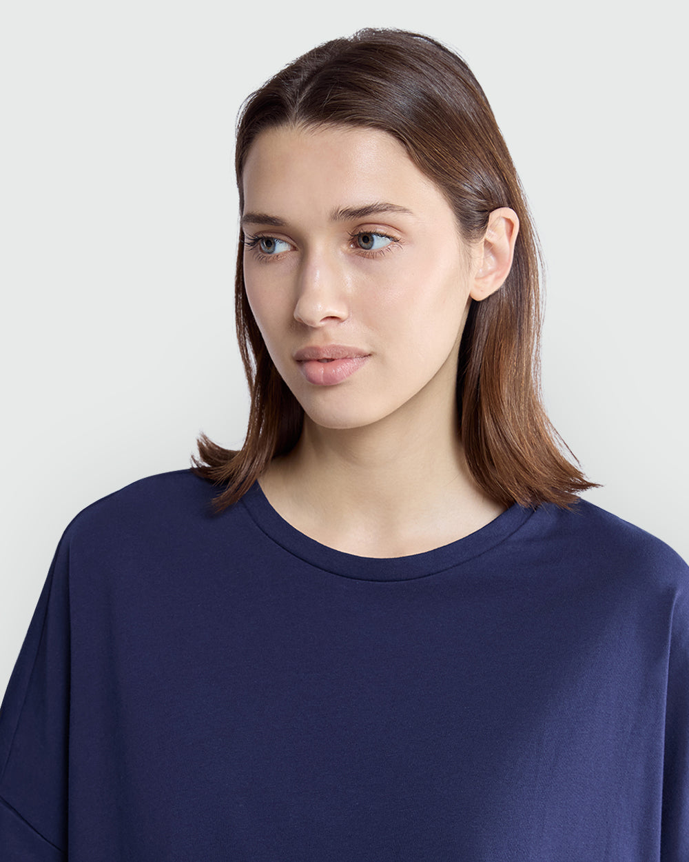 OVS Short Sleeve Oversized Tee In Navy Blue Blue / S/M