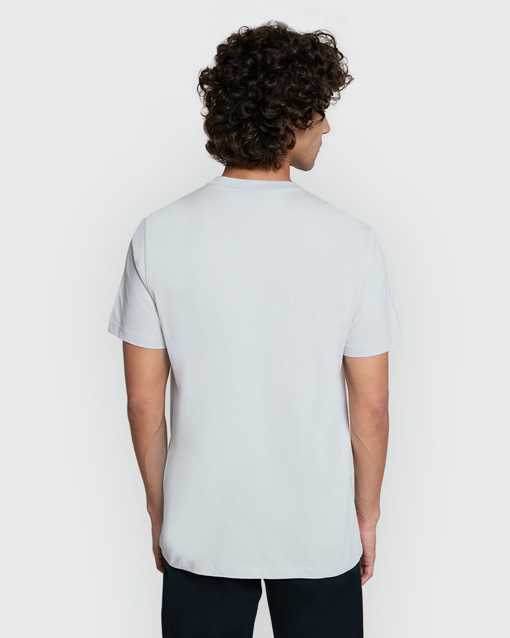 Pearl Blue Crew Neck Tee For Men – OVS Grey / L