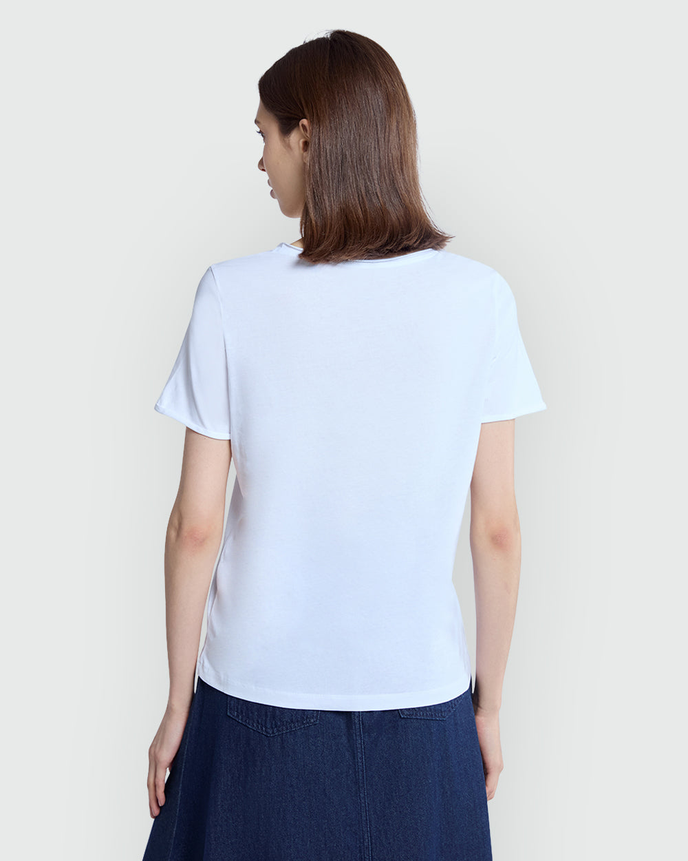 OVS V-Neck Tee In Optical White – Relaxed Fit White / M
