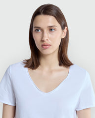 OVS V-Neck Tee In Optical White – Relaxed Fit White / M
