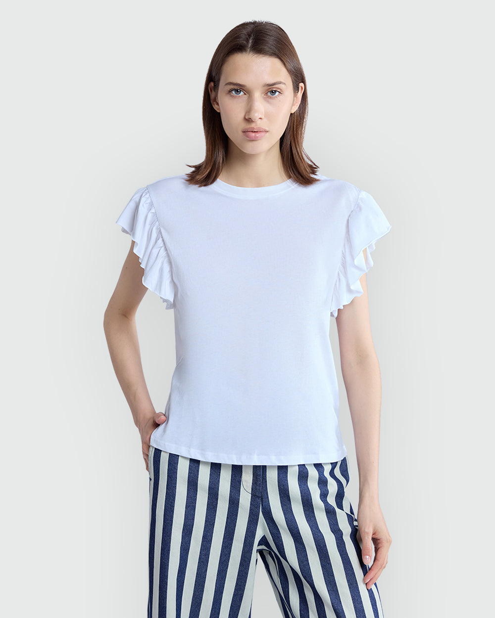 OVS Woman Ruffle Tank In Optical White White / M