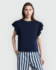 Navy Ruffle Tank For Women – OVS Style Blue / M