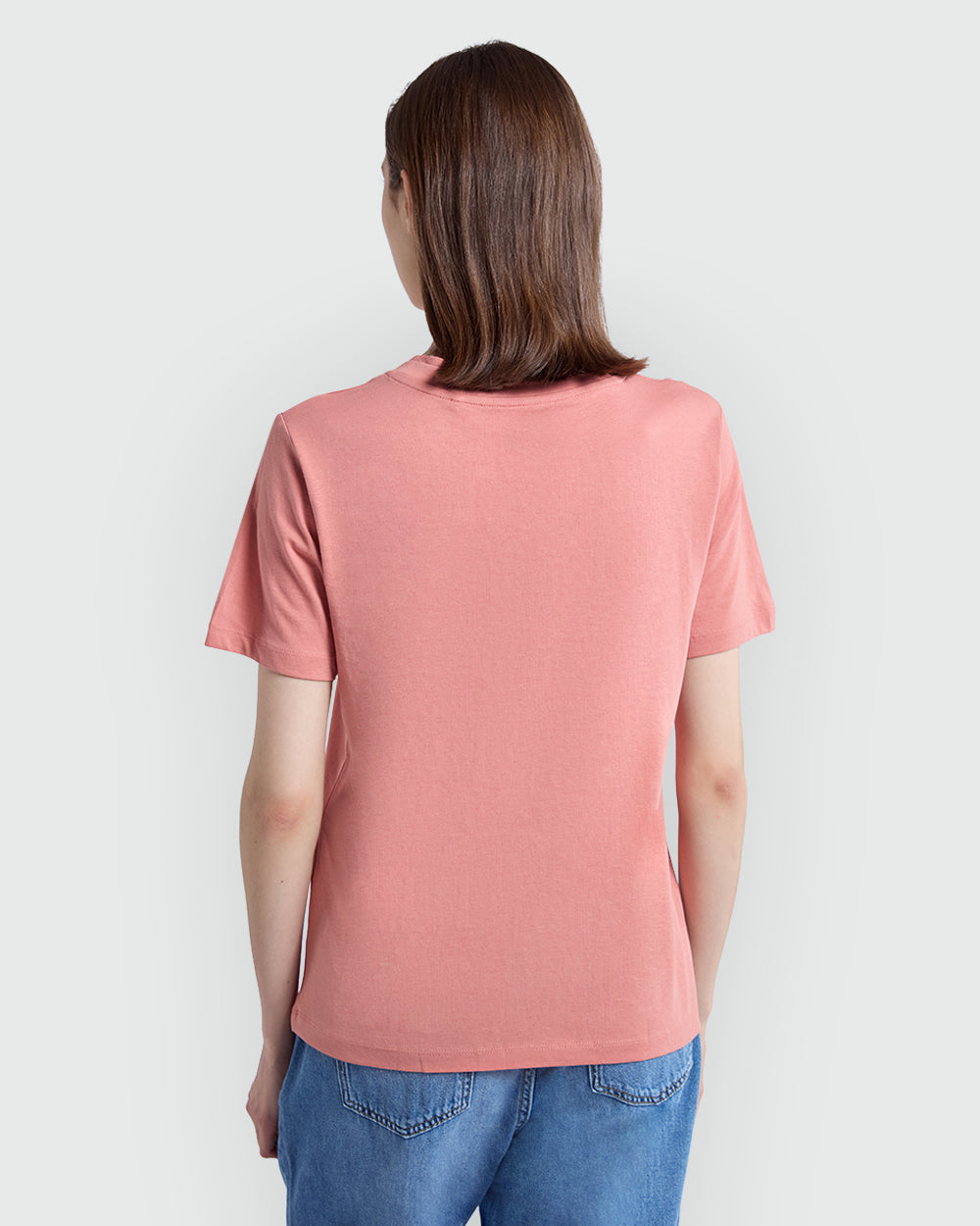 V-Neck Short Sleeve Tee In Desert Sand – OVS Pink / M