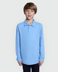 Long Sleeve Placid Blue Polo – OVS Boys’ Essential Azure / 9-10 Y