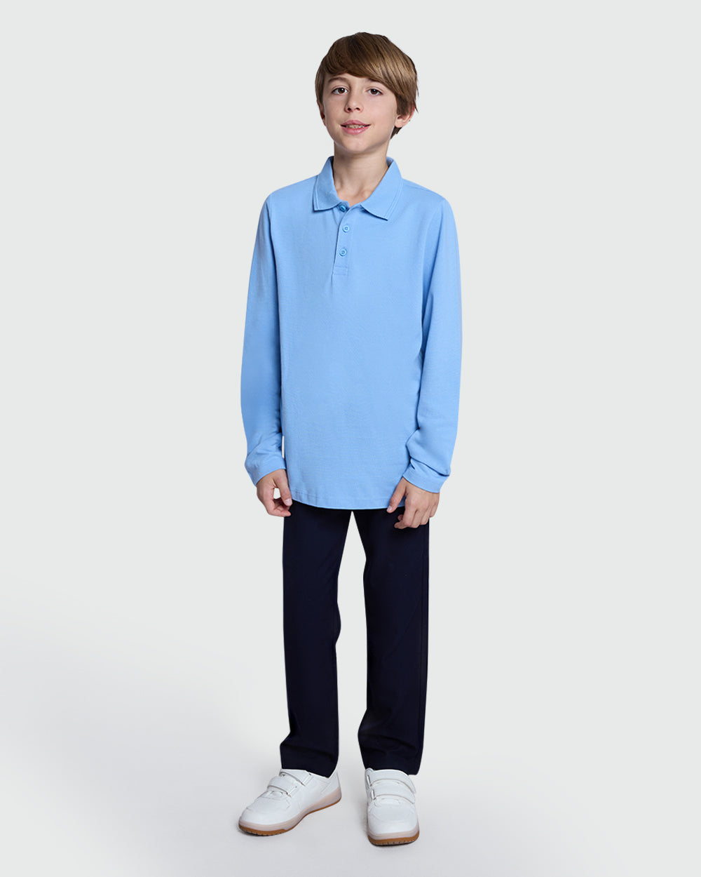 Long Sleeve Placid Blue Polo – OVS Boys’ Essential Azure / 9-10 Y