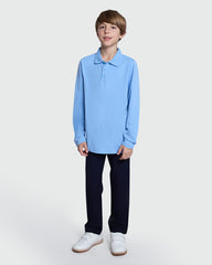 Long Sleeve Placid Blue Polo – OVS Boys’ Essential Azure / 9-10 Y